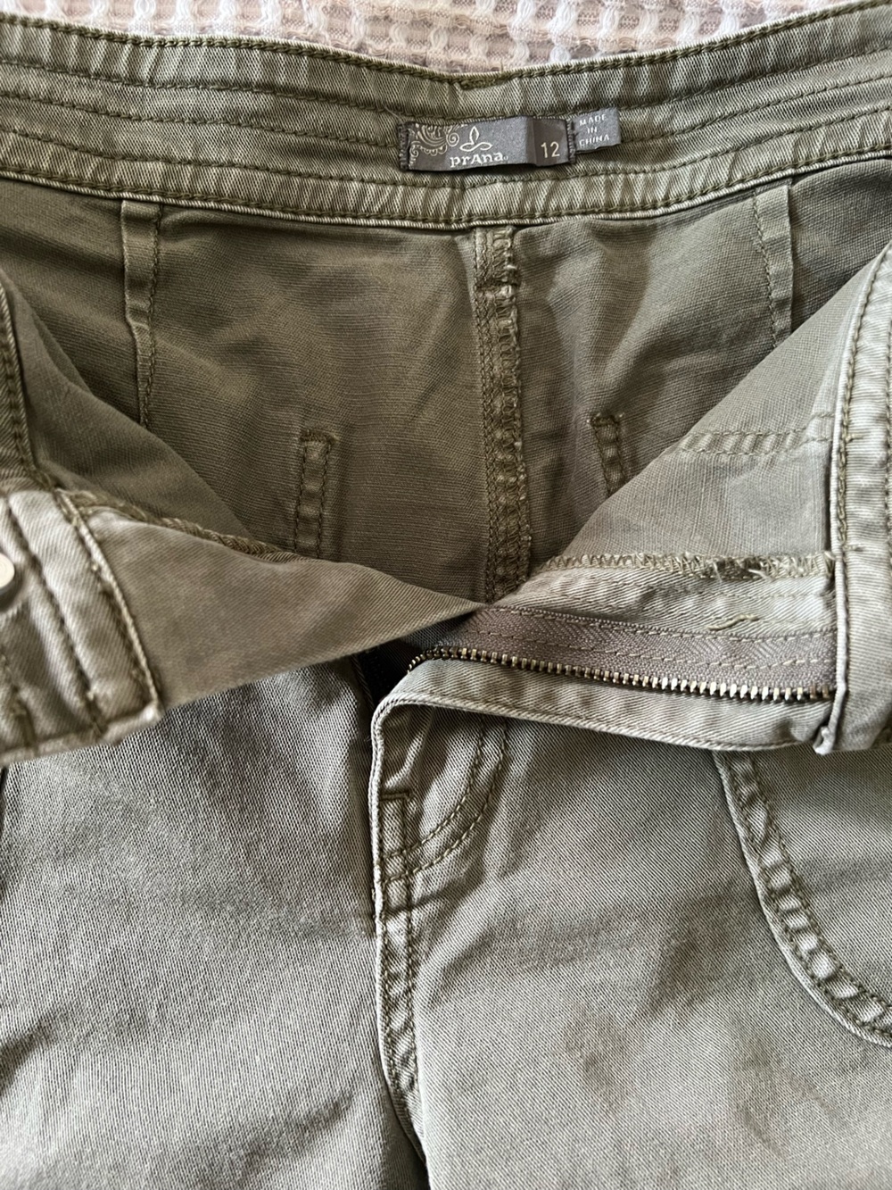 Prana Straight Leg Jeans in Olive Green